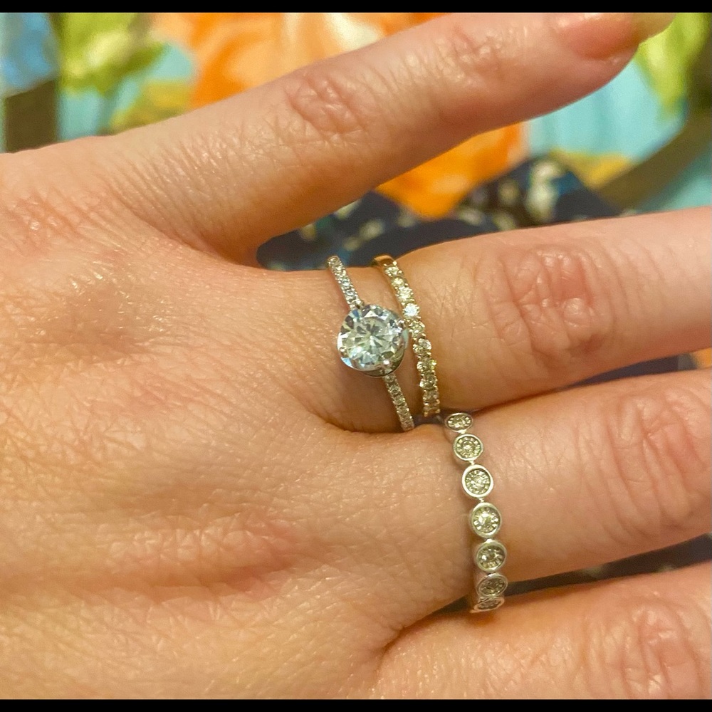 Genuine White Sapphire Sterling Silver Ring